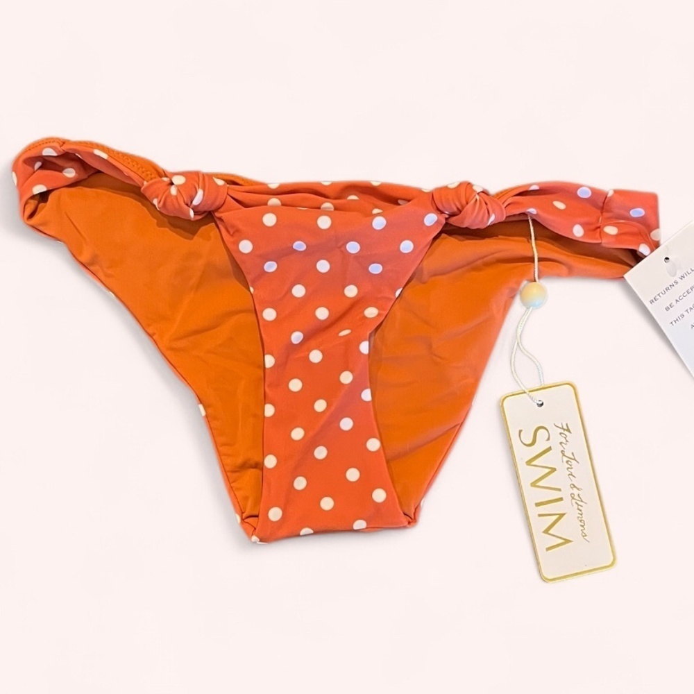 For Love & Lemons Low Rise Orange Polka Dot Cheeky Bikini Bottoms NWT Size L